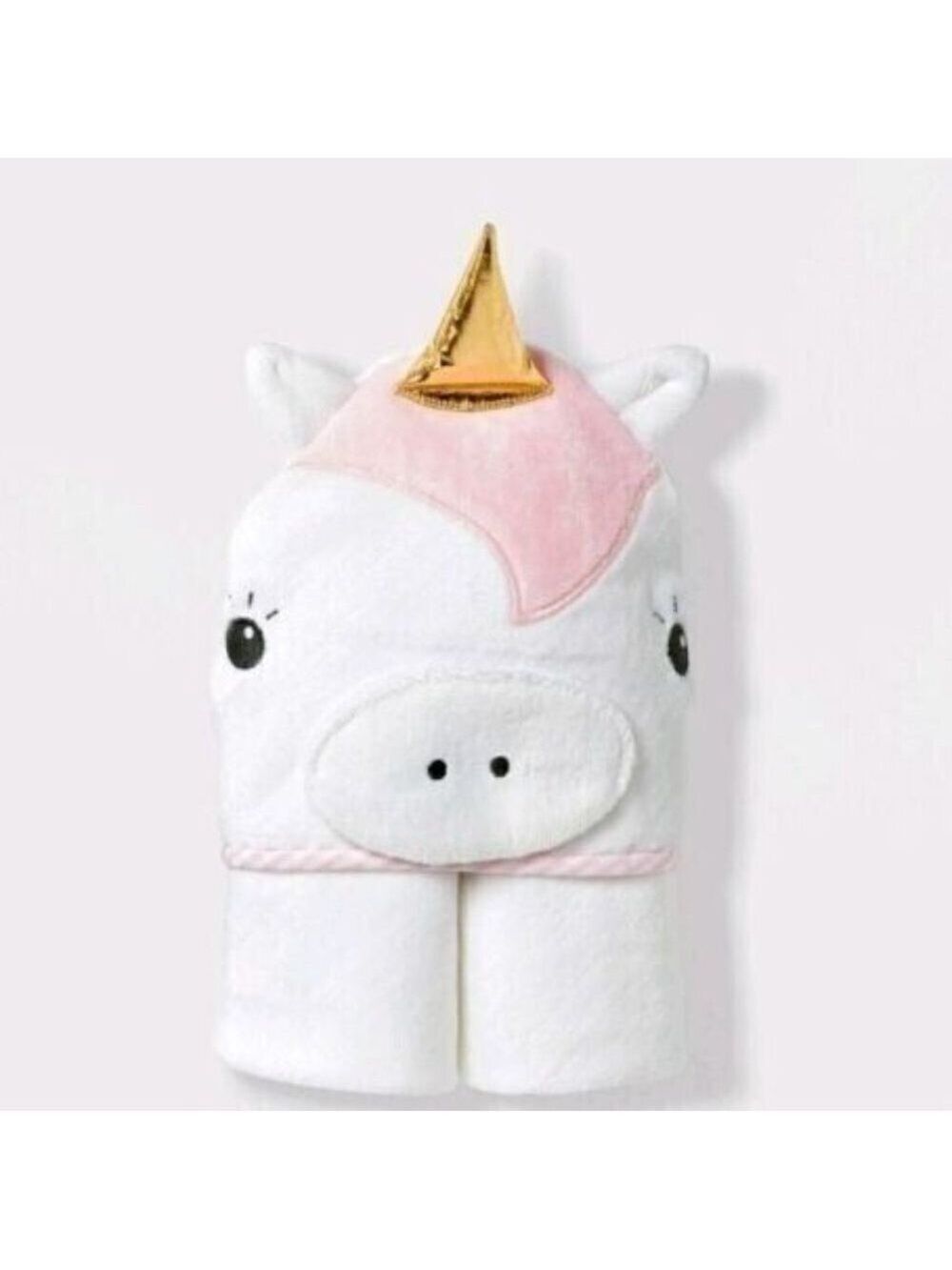 Baby Girl Bath Towel Infant Hooded Pink White Unicorn Cloud Island